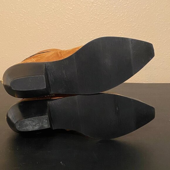 Maine Woods deer skin brown leather eagle harness cowboy boots Women's Size 10M - Picture 8 of 13